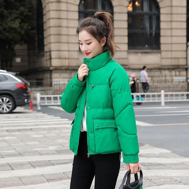 Down Cotton Jacket Autumn and Winter 2022 New Style Stand Collar Fashion Loose Warm Small Cotton Jacket Women's Coat