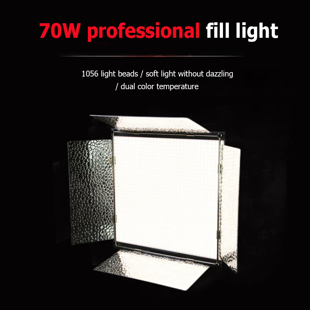 

70W Camera Fill Light Camera Fill Lamp Flash Difuser Light Diffuser Live Light for Photography Light Diffuser 3000-5500K 10000LX