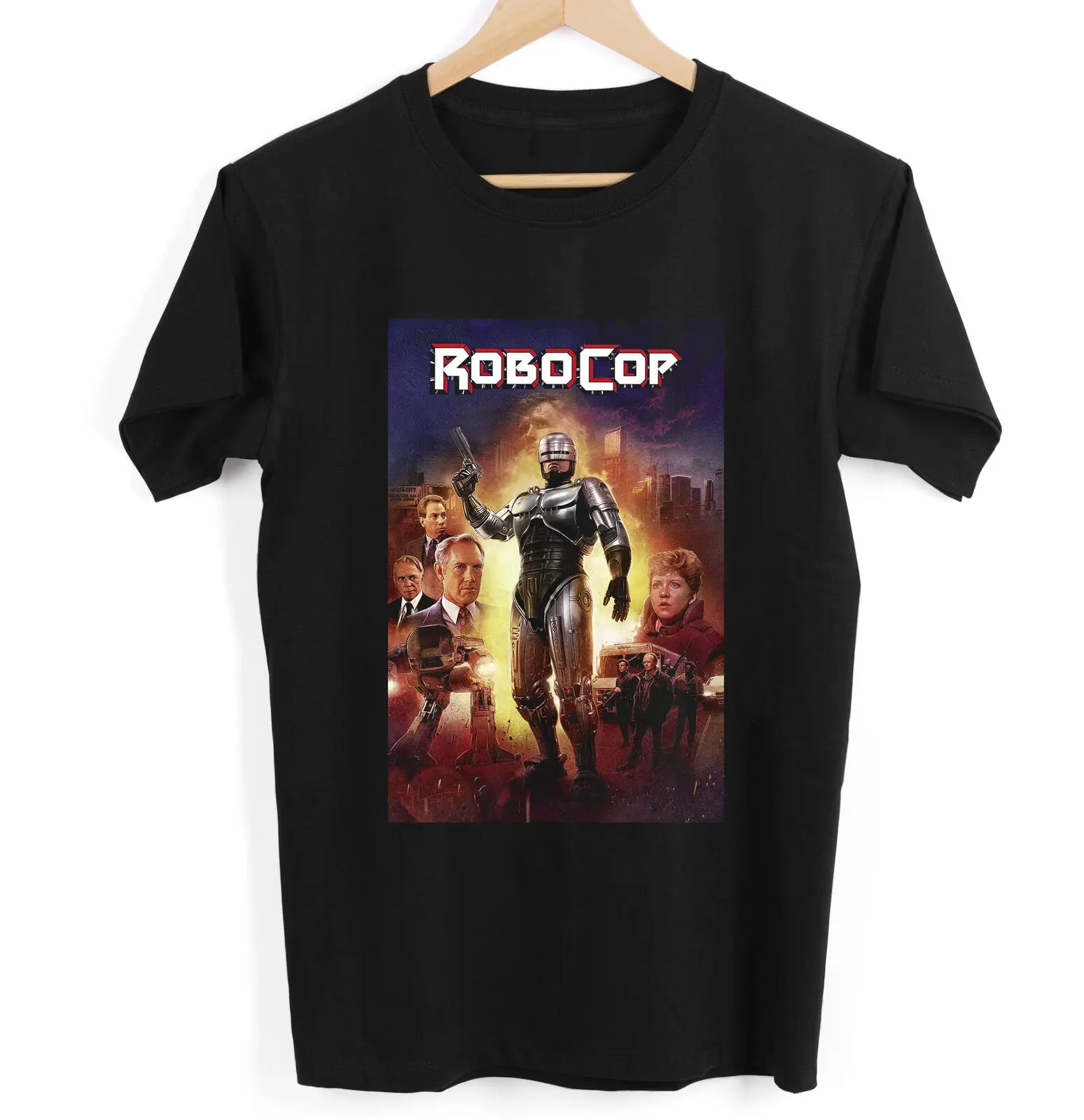 RoboCop 80s фильм Футболка постер винтажная рубашка повседневные топы футболка