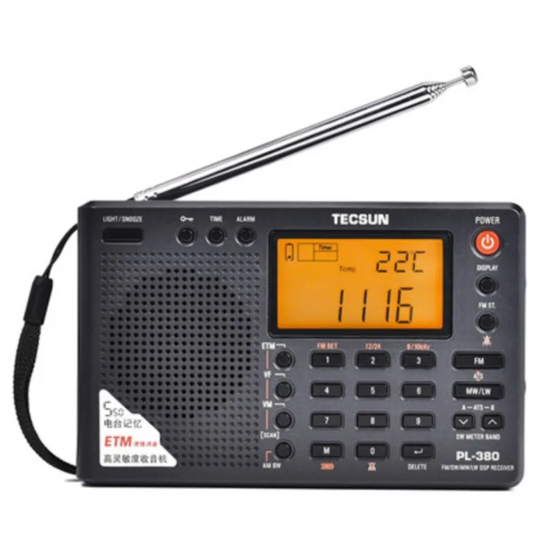 

Tecsun PL-380 DSP Professional Radio FM/LW/SW/MW Digital Portable Full Band Stereo Good Sound Quality Receiver As Gift To Parent