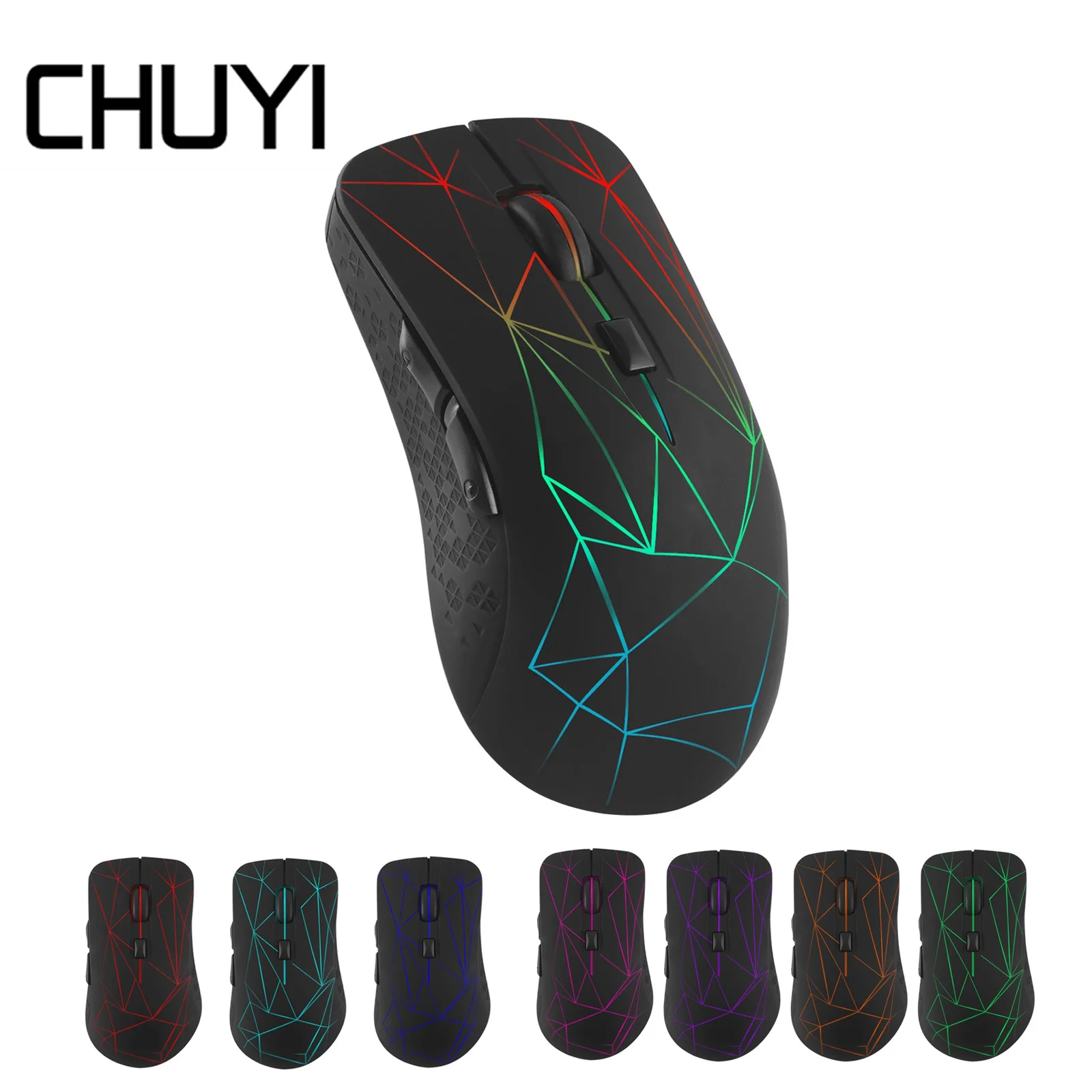 

CHUYI Bluetooth 5.0 Gaming Mouse Wireless 2.4G Rechargeable Colored LED Mause 1600 DPI Optical USB Gamer Mice For Laptop PC