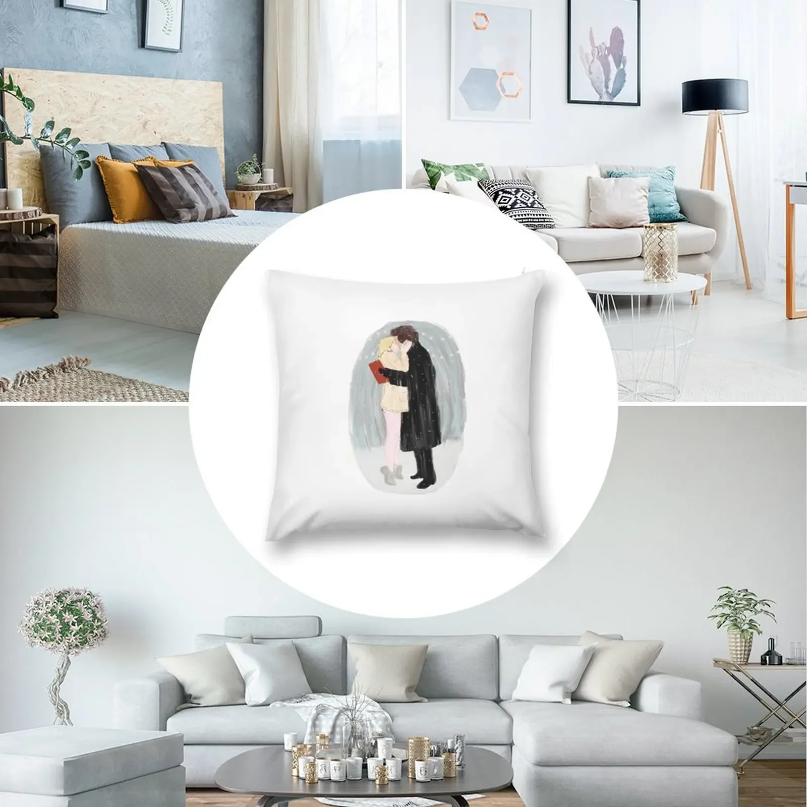 Подушка Bridget Jones Christmas Kiss эластичный чехол для дивана роскошный декор подушки