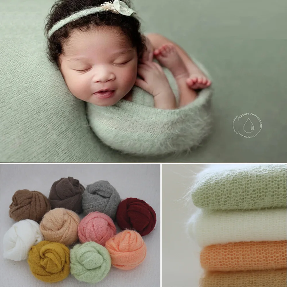 

Newborn Photography Clothing Baby Photo Cute Auxiliary Modeling Wrap Children's Mohair Knit Wrap Gauze Shooting Accessories