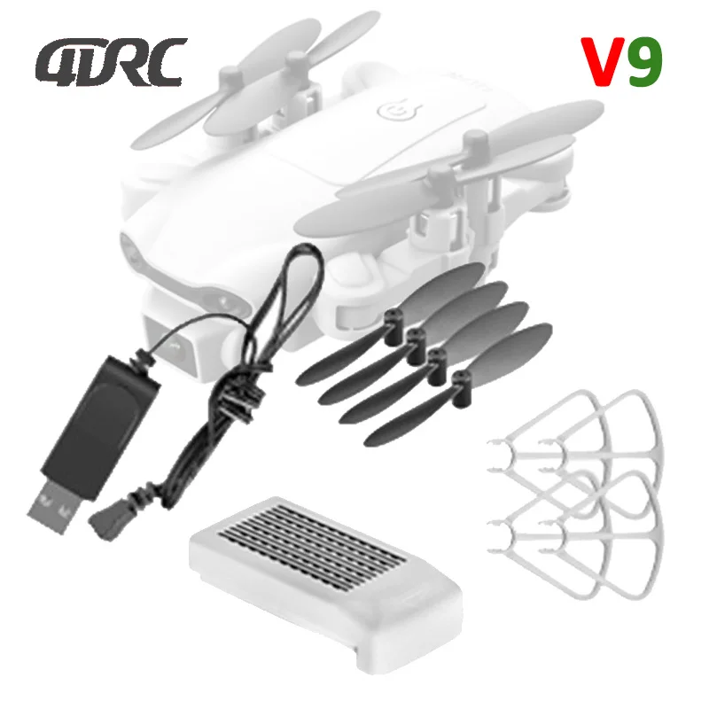 4DRC V9 Mini Drone Original Accessory Propeller Protective Frame Guard 3.7V 800mAh Lipo Battery USB Charger Cable Spare Parts