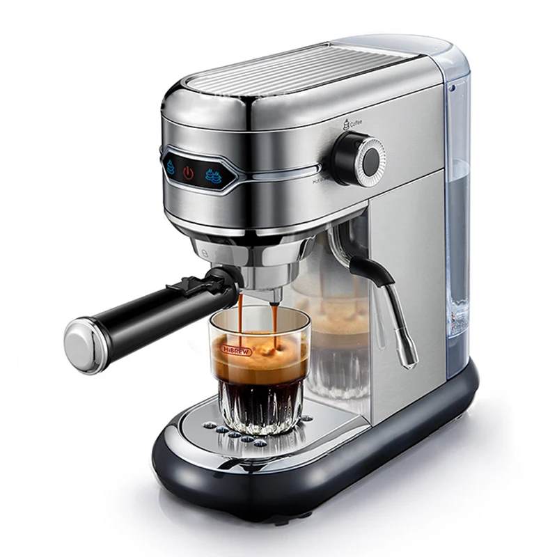 

1.1L Coffee Maker Cafetera 19 Bar Inox Semi Automatic Super Slim ESE POD& Powder Espresso Cappuccino Machine Hot Water H11