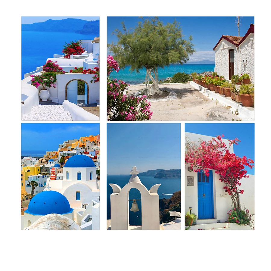 Алмазная живопись Санторини греческий остров и Эгейский море путешествия холст