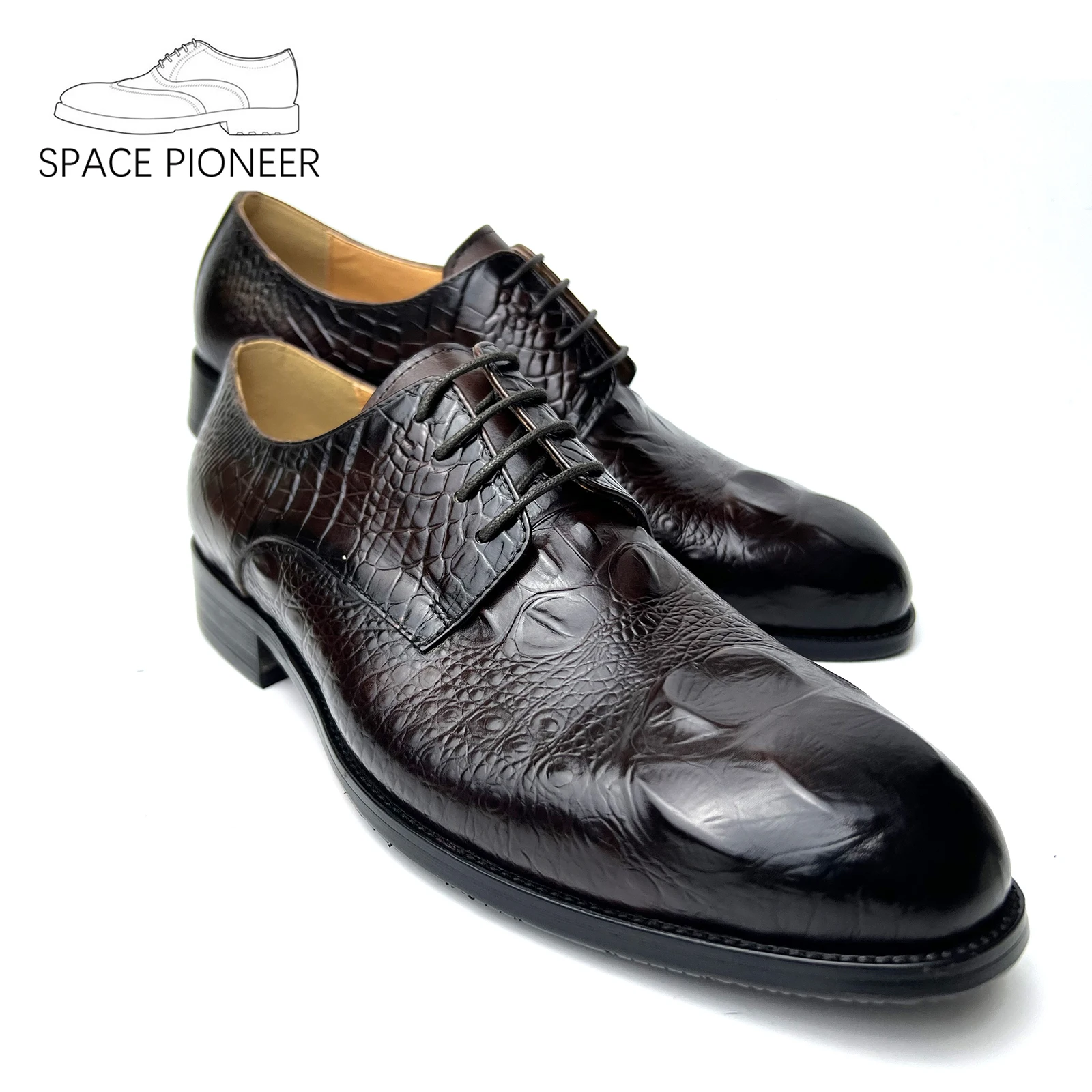 Derby Brogue Bridegroom Designer Dress Best Men Shoes Genuine Leather Original Handmade Business Shoes for Men