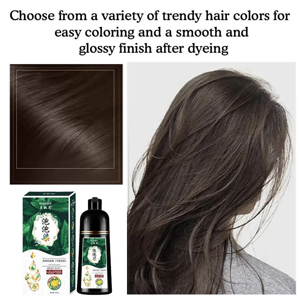 

Natural Ginseng Extract Essence Shampoo Hair Dye Black Hair Color Dye For Cover Gray White Hair Hair Style Products F1B5