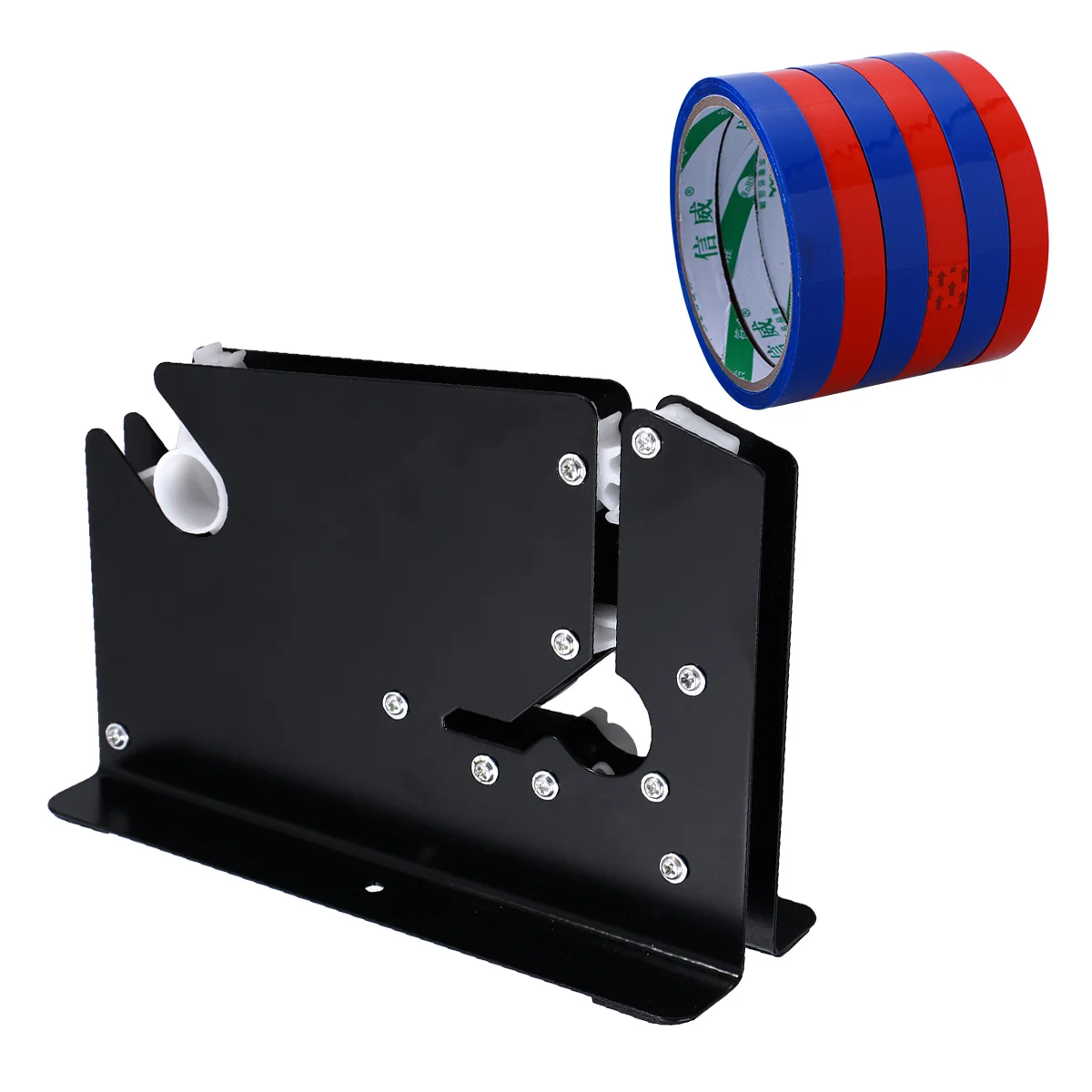 

Metal Bag Neck Sealer Tape Dispenser With Tape 12mm for Shop Supermarket