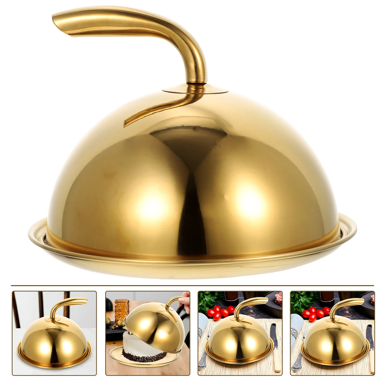 

1 Set Stainless Steel Dish Cover Cheese Melting Dome Microwave Plate Cover