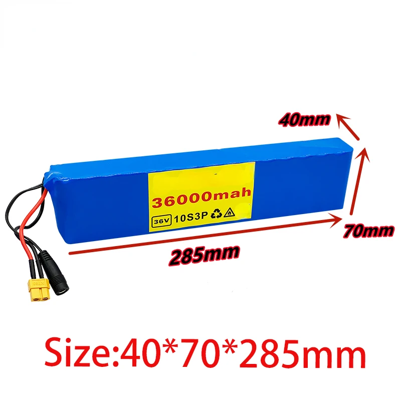 Фото 2022 Новый 36 В 36000 мАч 600 Вт 10s3p литий-ионный аккумулятор 20A BMS Xiaomi m365 Pro eBike Bike scooter XT60 или tplug №1