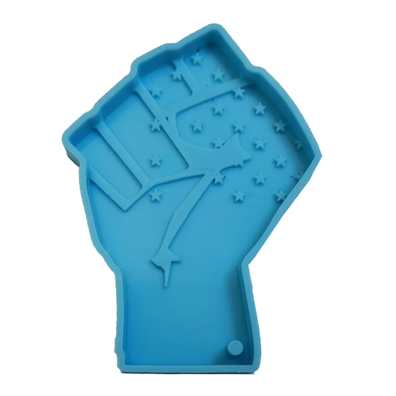 

American Flag Fist Keychain Epoxy Resin Mold with Hole Keyring Pendant Mold