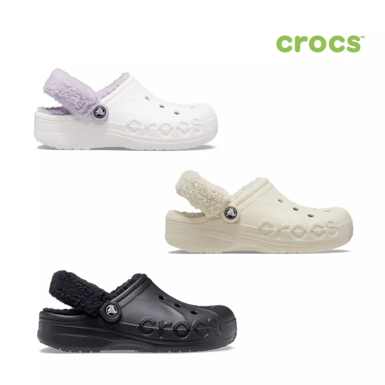 Crocs Теплая хлопковая обувь Beya зимняя флисовая уличная шерстяная 206633 Сабо