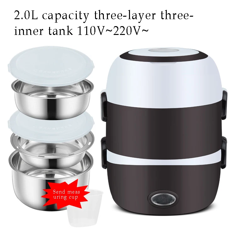 

MINI Rice Cooker Thermal Heating Electric Lunch Box 1/2 Layers Portable Food Steamer Cooking Container Meal Lunchbox Warmer