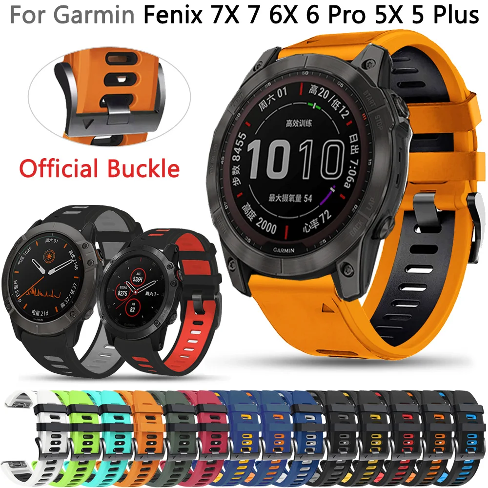 22 26mm Watchbands Straps For Garmin Fenix 7X 7 6 6X Pro 5X 5 Plus 3HR 935 Smartwatch Silicone Quick Easyfit Wrist Band Bracelet