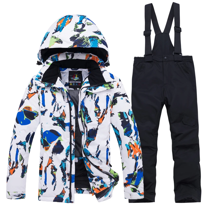 -30 Degree Children Ski Jumpsuit Winter Snowboard Jacket Boys And Girls Outdoor Snow Suits Warm Waterproof Kids Ski Jacket