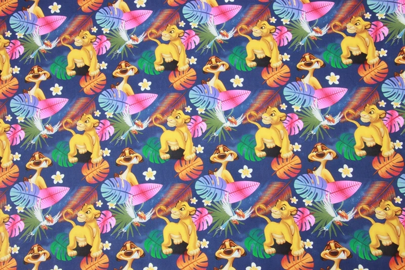 Ткань с рисунком в виде короля льва wide110 см |