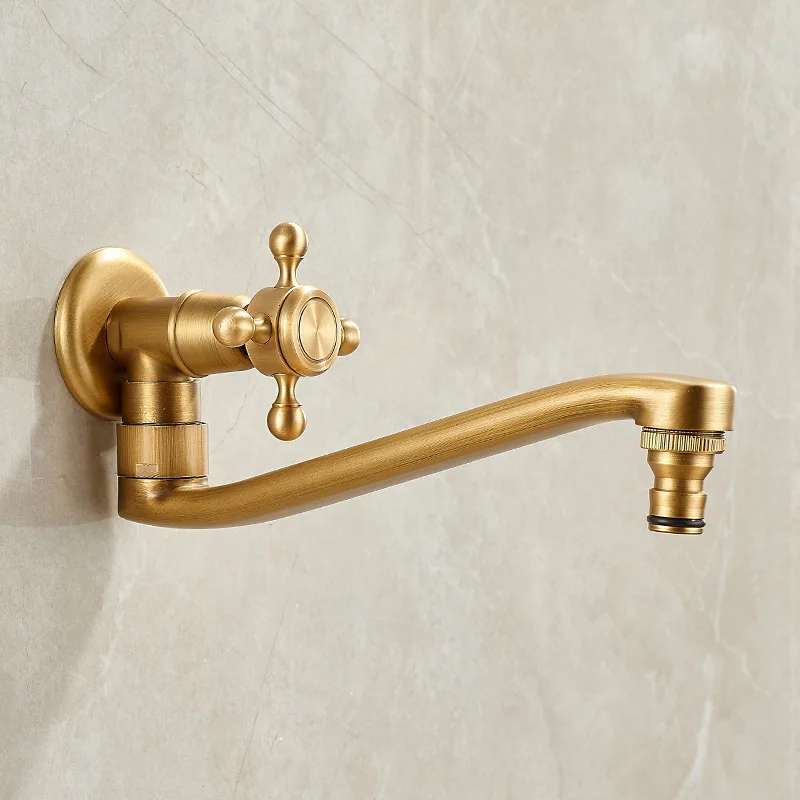 Антикварный удлиненный излив медная швабра с одним холодным краном настенный