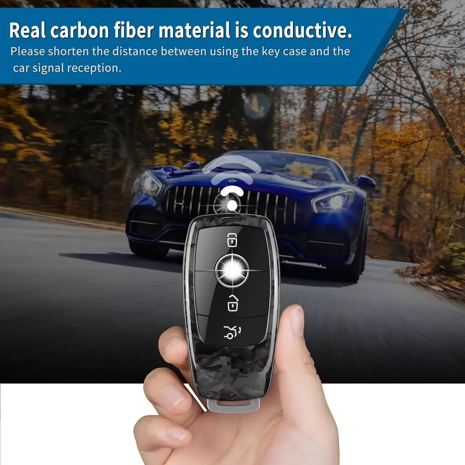 Carbon Fiber Key Fob Cover For Benz Case Protector Shell A-B-C Class S-Class G-Class E-Class CLA GLB CLS GLE GLC