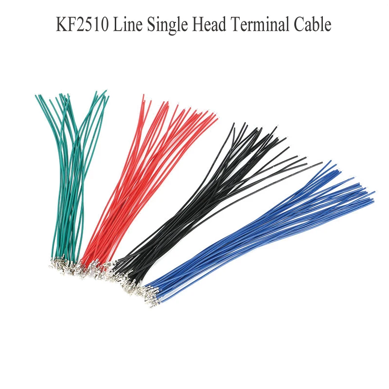 

50 шт., Однорядный кабель KF2510, длина 1P 200 мм, красный, зеленый, синий, черный разъем, электронный провод 26AWG