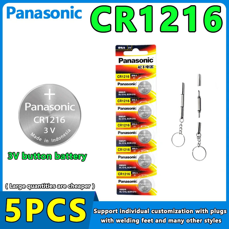 

Original 5Pcs Panasonic CR1216 Button Batteries DL1216 Lithium Battery 3V CR 1216 5034LC For Watch Electronic Toy Remote