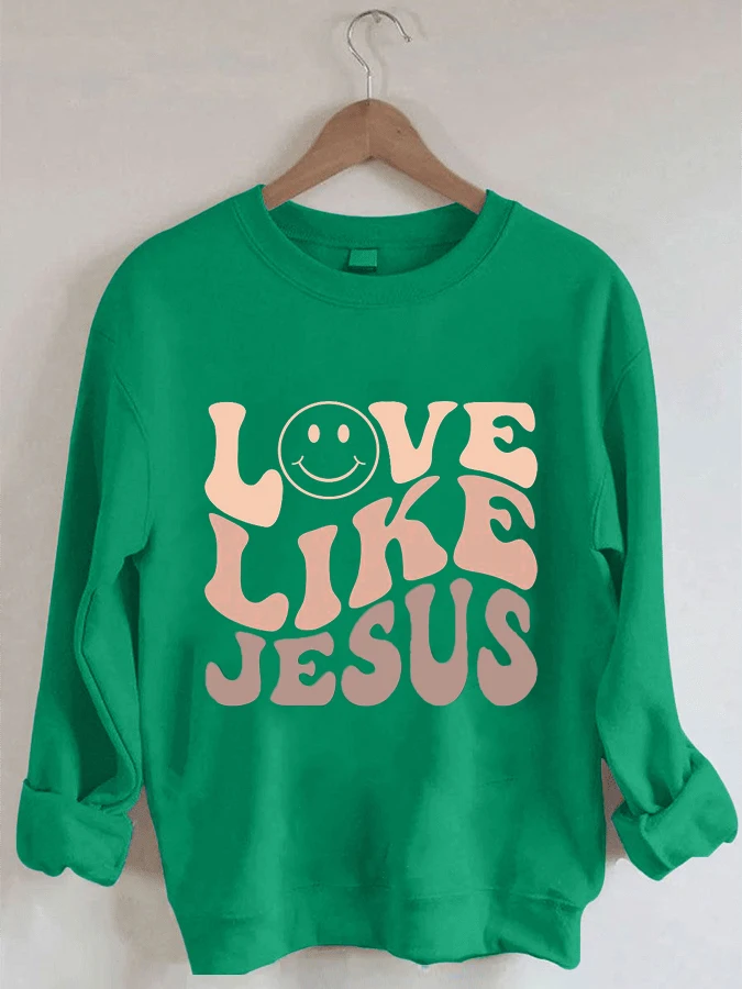 

Повседневный свитшот с круглым вырезом и надписью «Love Like God-Christian»