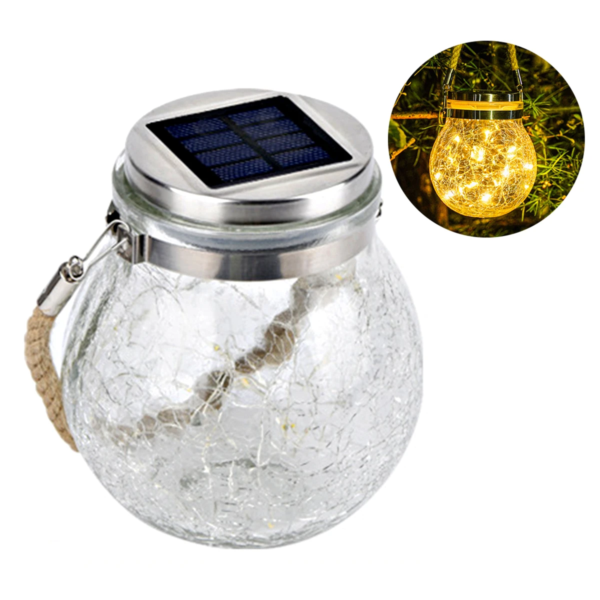 

Solar Powered Hanging Light Outdoor Waterproof Cracked Glass Ball Solar Light for Garden Patio solar solar solar