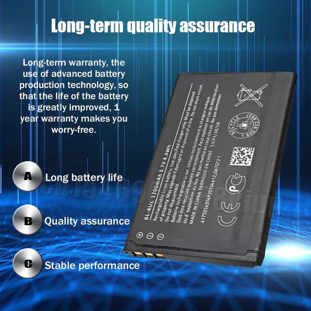 Оригинальная литиевая аккумуляторная батарея для телефона Nokia 3 7 230DS 1200 225 в 330 мАч