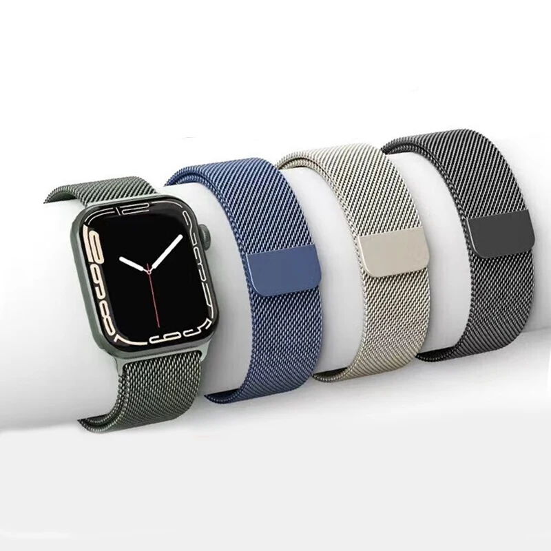 Milanese Loop For Apple Watch Ultra Band 49mm 44mm 45mm 40mm 41mm 42mm 38mm 45 mm belt bracelet iWatch series 8 7 3 5 se 6 Strap