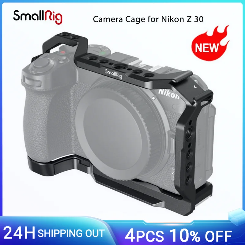 Клетка SmallRig для Nikon Z 30, все в одном, с холодной обувной клеткой и пластиной быстрого крепления Arca светодиодный фона, светодиодная подсветка 3858