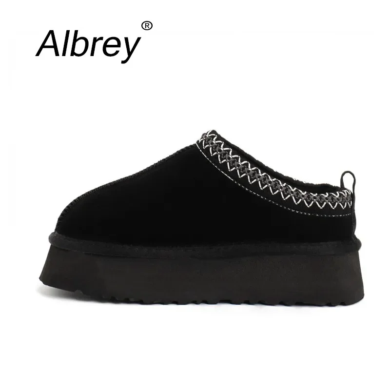 

Low Shaft Australia Thick Platform Snow Boots Men Genuine Leather Ankle Boots Warm Unisex Winter Shoes