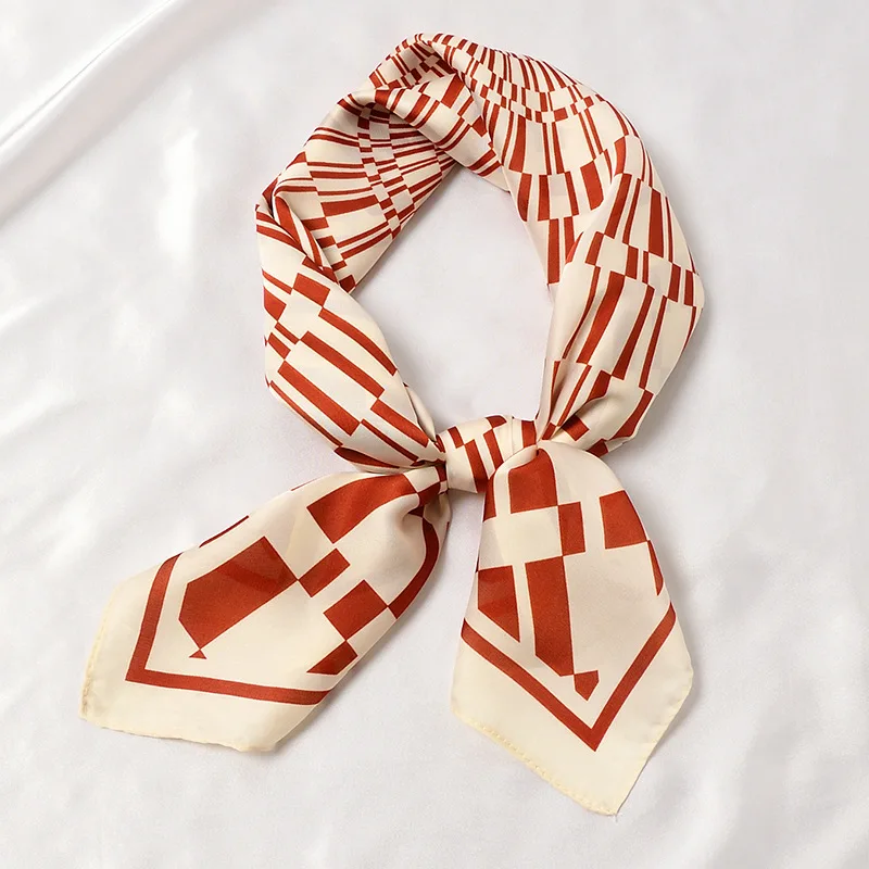 

2022 Satin Silk Hair Scarf Women Foulard Neck Wrap Square Kerchief Soft Bandana Lady Head Scarves Hijab New Multifunction 70cm