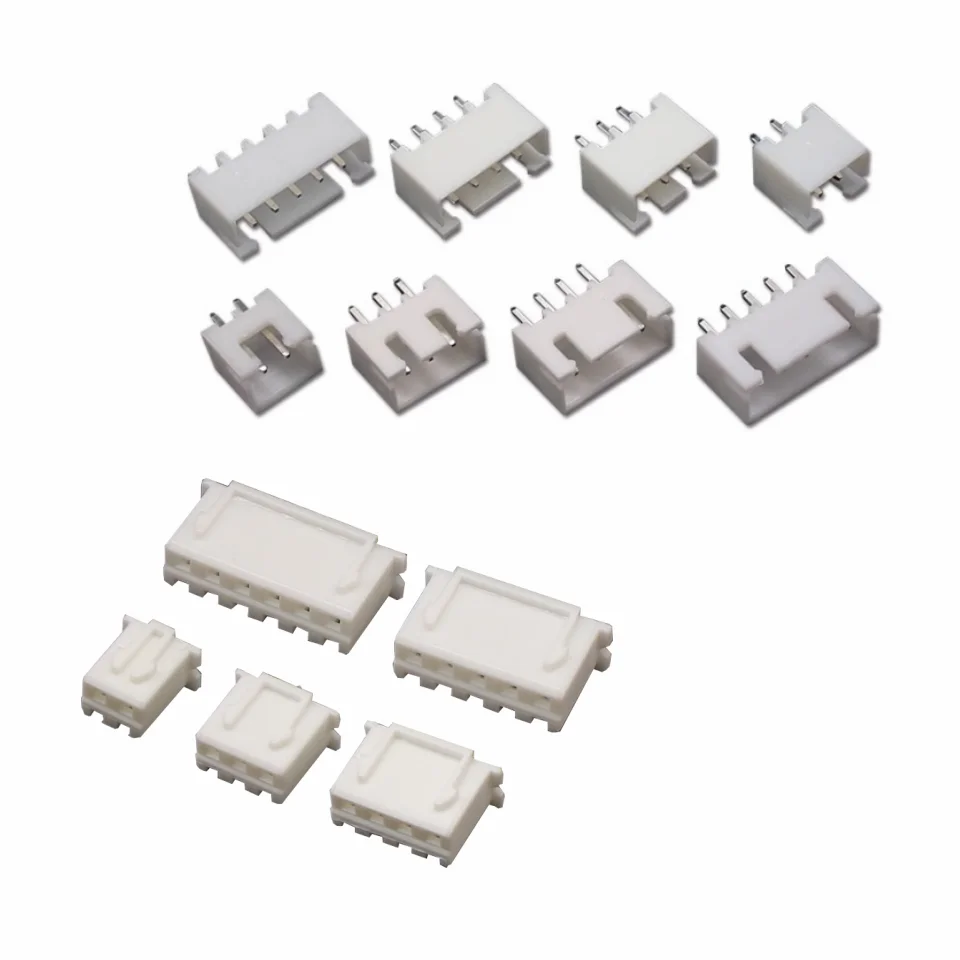 

100Pcs JST XH2.54 2/3/4/5 Pin Terminals Plastic Shell Male Plug + Female Socket Wire Connector XH 2.54 2P 3P 4P 5P 6P 8P 10P-16P