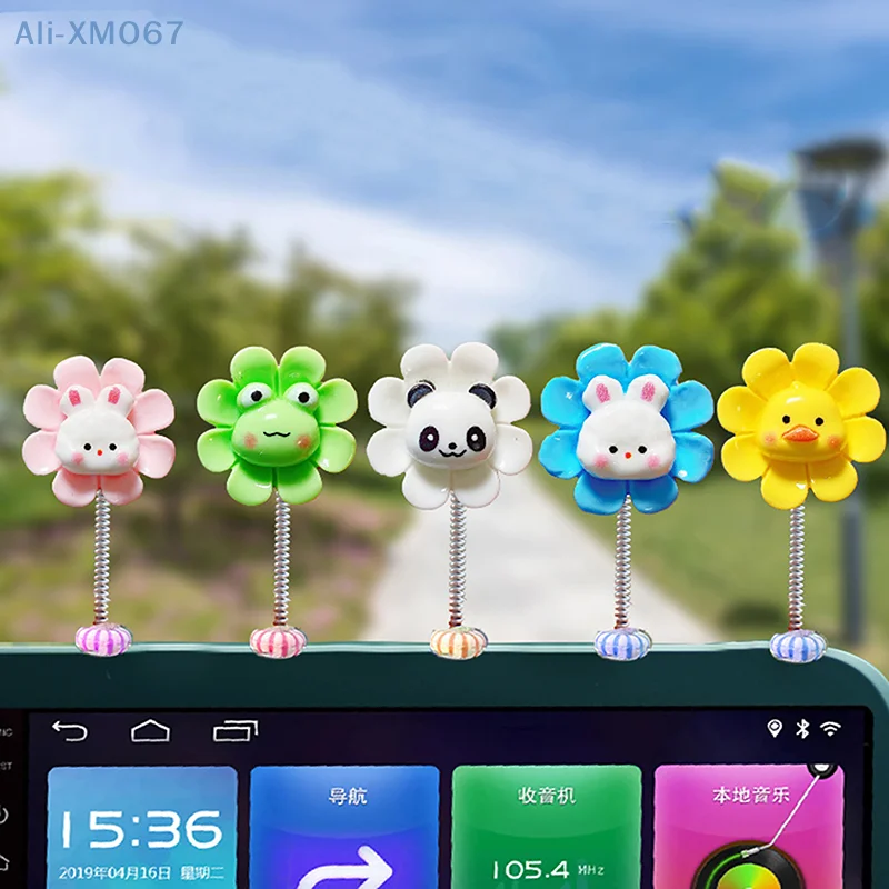 Милый цветок с качающейся головой украшение для интерьера автомобиля