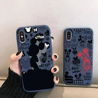 cartoon disney mickey mouse phone case for iphone 13 12 mini 11 pro xs max x xr 7 8 6 plus candy color blue soft silicone cover