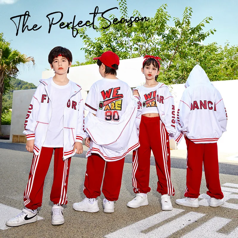 

Kids Boys Girls Streetwear Loose Sport Jacket Pant Sets Hoodie Coat Sweatpant Tracksuits Children Hip Hop Cheerleading Clothes