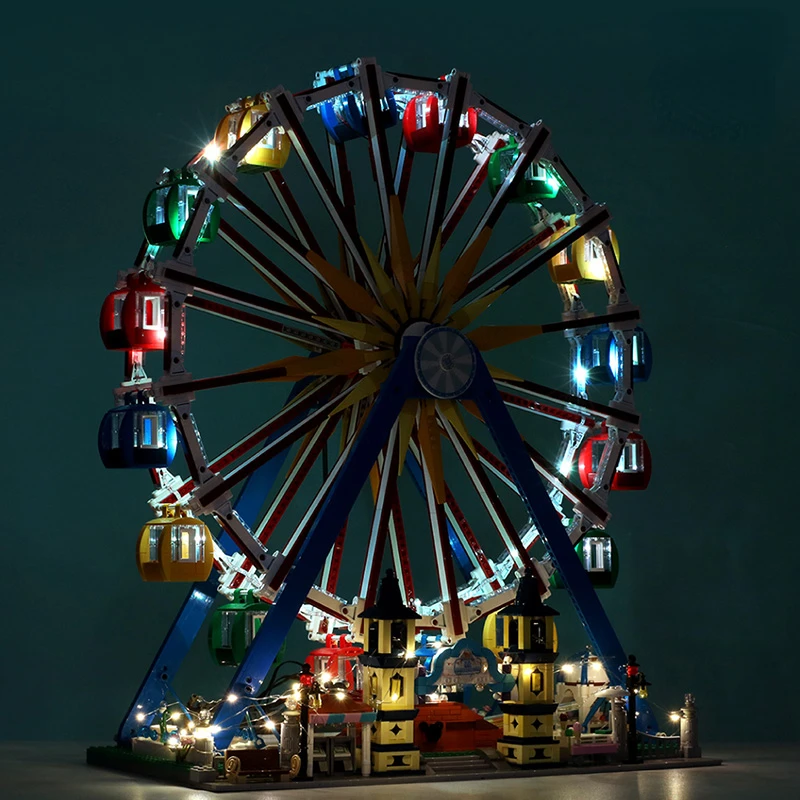 City Street View Architecture Creative Series Ferris Wheel Playground Assembled Building Block Model Children's Toys