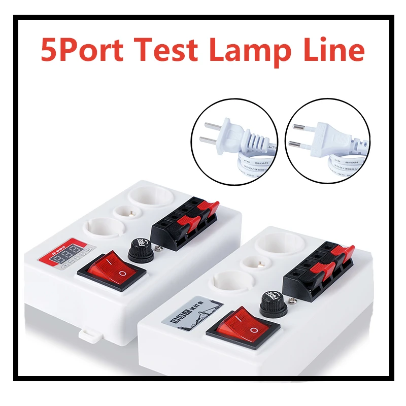 

5Port Test Lamp Line Multi-purpose Quick Test Lamp Bulb Luminaire Lamp Board Test Lamp Holder 3 Lamp with Display Led Lamp Base