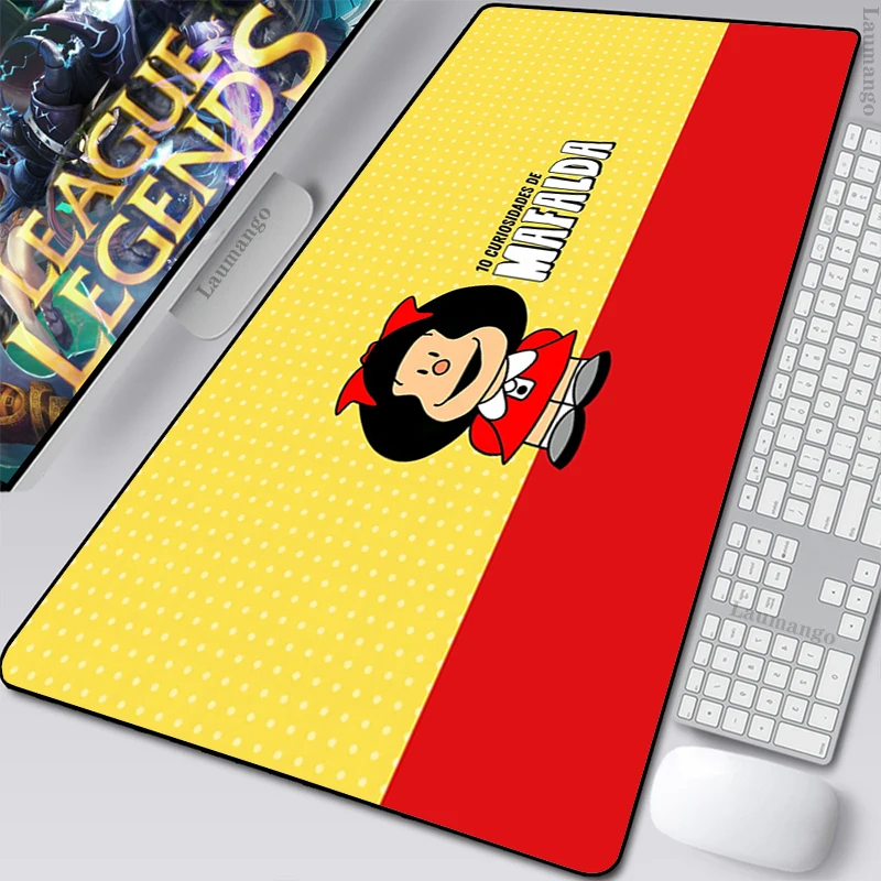 

Mafalda Xxl коврик для мыши Kawaii милый коврик для мыши Аниме Pc Gamer мультяшный большой коврик для мыши кабинет игровые аксессуары Настольный коврик...