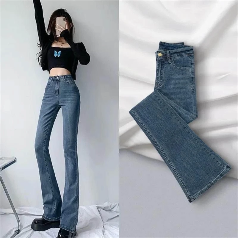 

Women Strtchy Bootcuts Flare Denims Jeans Casual Wide Leg Denims Pants Trousers