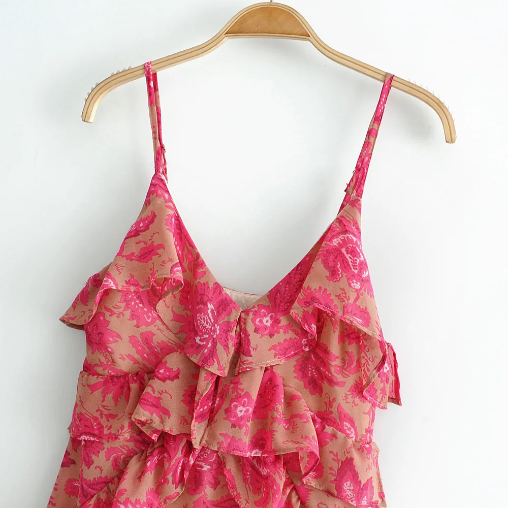 Женское летнее платье с V-образным вырезом и цветочным принтом - купить по