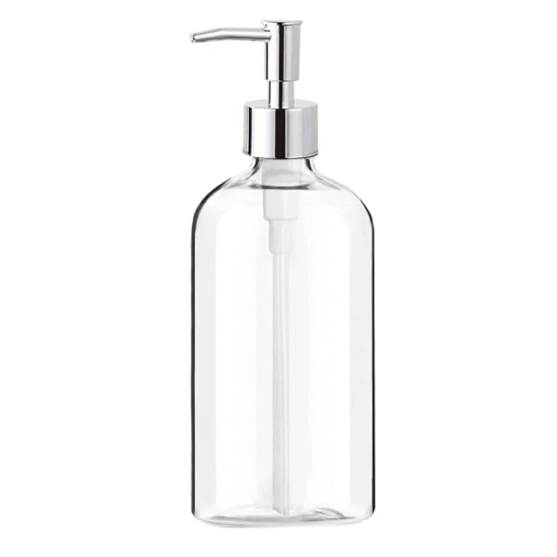 

Диспенсер для мыла прозрачный стеклянный с насосом, многоразовый дозатор для жидкого мыла для кухни и ванной комнаты, 16 унций