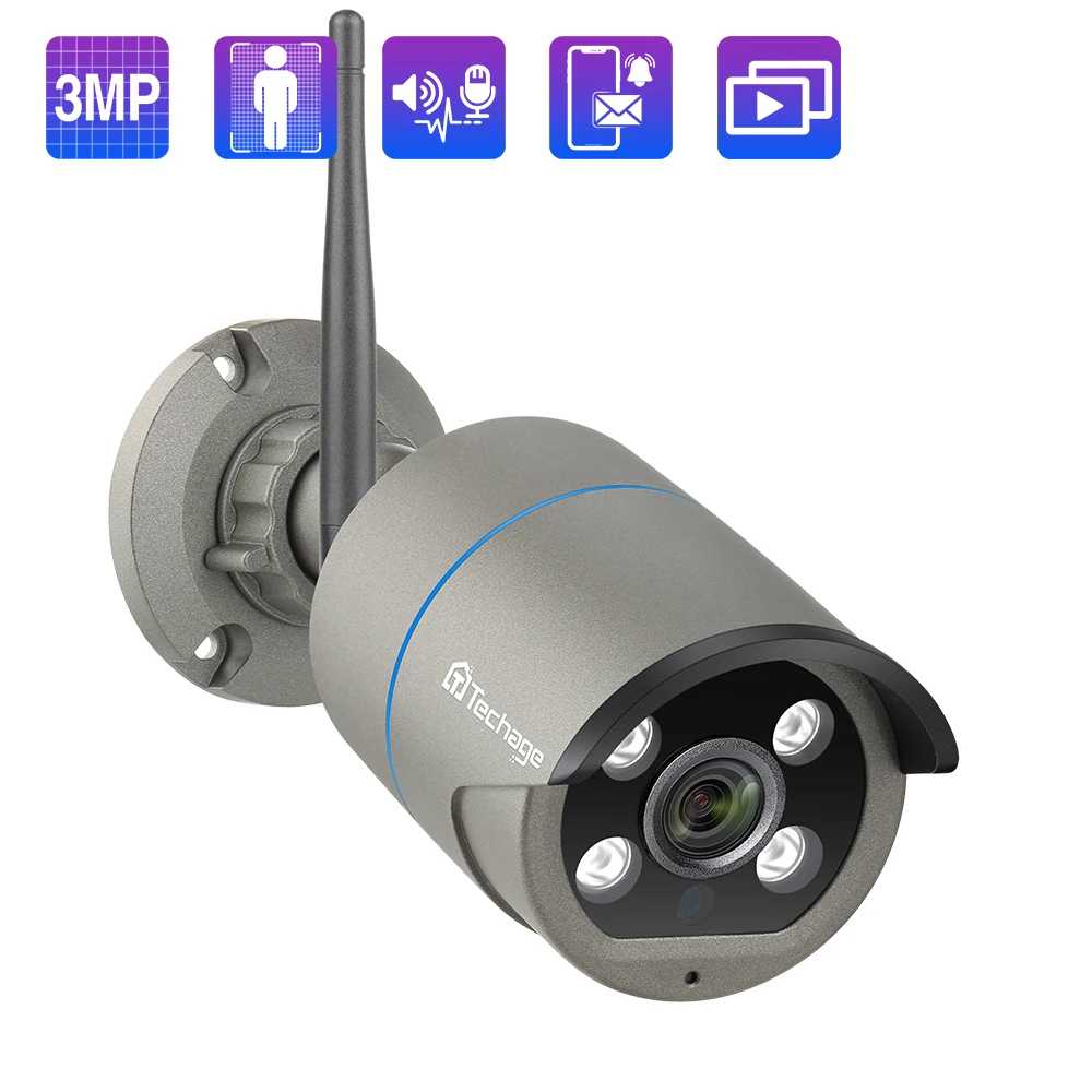 Беспроводная IP-камера Techage 3MP Eseecould двухстороннее аудио ии обнаружение человека