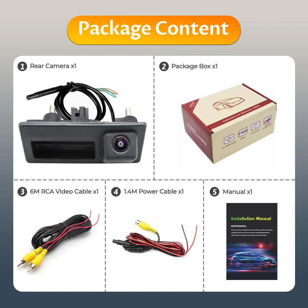 HD AHD 1080P Автомобильная камера заднего вида с ручкой багажника для VW Passat B5 CC EOS Golf