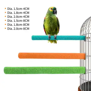 4CM/8CM Natural Wood Pet Parrot Bird Claw Beak Grinding Perches Stand Rack Claw Grinding Stick Cage Accessories 1