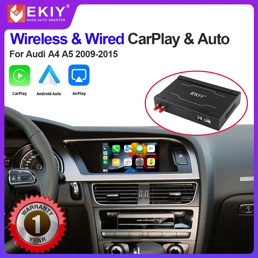 

EKIY Wireless Apple CarPlay Interface For Audi A4 A5 Q5 2009-2015 With Mirror Link Android Auto AirPlay Car Play Functions