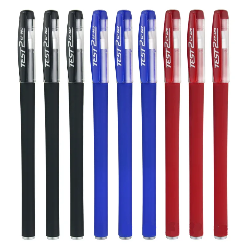 

10pcs Black Red Blue Ink Gel Pens Quick Dring Neutral Pens Student Signature Pen Kawaii Stationary School Office Supplies