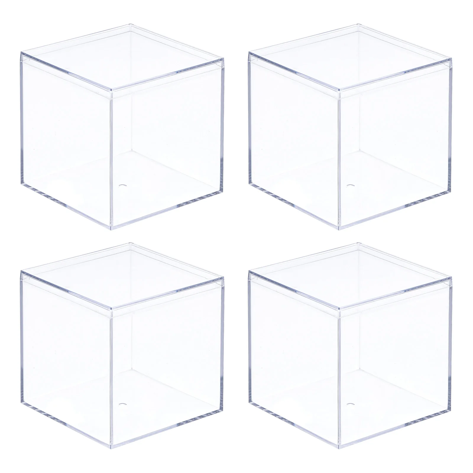 

Uxcell Clear Acrylic Plastic Storage Box Square Case with Lid, 8.1x8.1x8.1cm, Pack of 4