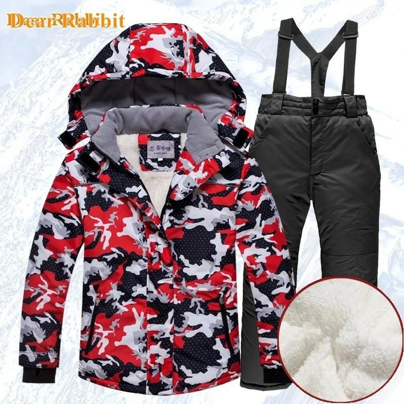 Waterproof Outdoor Thicken Jacket Pants Boys Clothes Snowsuit Teen