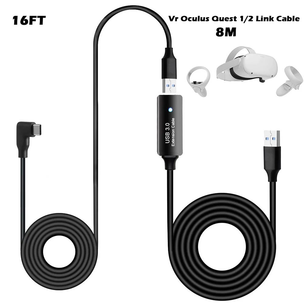

8m VR Extension Cable USB3.0 Stable Data Line Type A to C USB Headset Cable for Oculus Quest Link Steam VR Accessories
